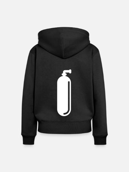 Sauerstoff Tauchen symbol - Frauen Premium Bio Zip Hoodie - Schwarz