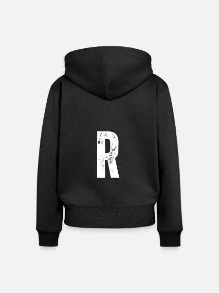 R - Frauen Premium Bio Zip Hoodie - Schwarz