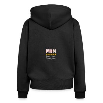 maman 5 étoiles - Sweat à capuche zippé Premium bio Femme - noir - Dos - Julia (174cm)