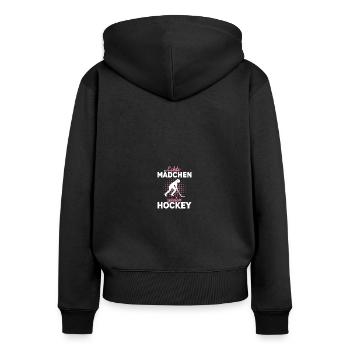 Hockeyspielerin Feldhockey Hockey Geschenk - Frauen Premium Bio Zip Hoodie - Schwarz - Hinten - Julia (174cm)