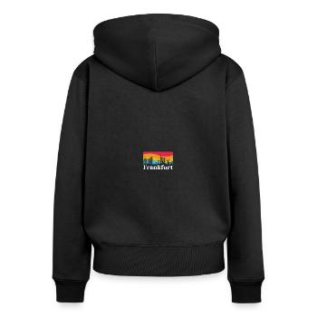 Francfort Retro Sights Hesse - Sweat à capuche zippé Premium bio Femme - noir - Dos - Julia (174cm)