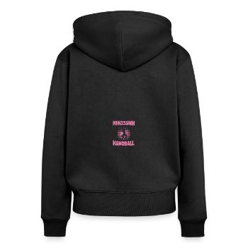 Handballerin Handballspielerin Geschenk Handball - Frauen Premium Bio Zip Hoodie - Schwarz - Hinten - Julia (174cm)