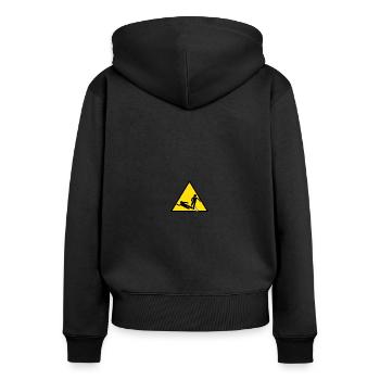 Fussballer Fussballspieler Fussball Sprüche Foul - Frauen Premium Bio Zip Hoodie - Schwarz - Hinten - Julia (174cm)