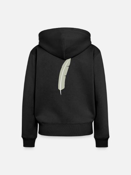 Feather Arc Minimalistischer Druck - Frauen Premium Bio Zip Hoodie - Schwarz