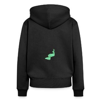 Meerestiere - Frauen Premium Bio Zip Hoodie - Schwarz - Hinten - Julia (174cm)