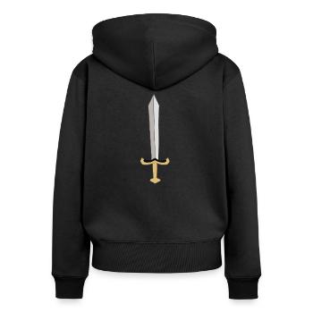 Épée - Sweat à capuche zippé Premium bio Femme - noir - Dos - Julia (174cm)