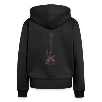 Bass Guitar Word Cloud for Bassist Bass Player - Women's Premium Organic Zip Hoodie - black - Back - Julia (174cm)