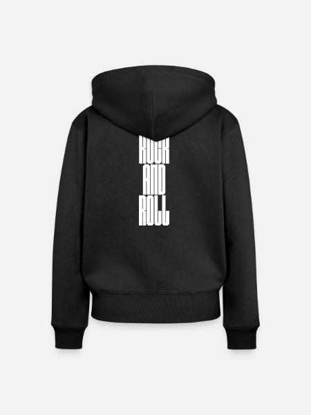 Rock'n'Roll Bold Typografie - Frauen Premium Bio Zip Hoodie - Schwarz
