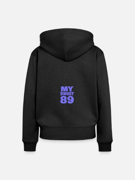 89 - Frauen Premium Bio Zip Hoodie - Schwarz