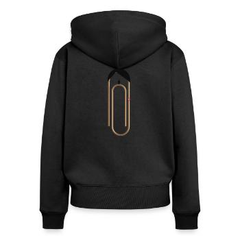 Bedolf der Große Bürokrator - Frauen Premium Bio Zip Hoodie - Schwarz - Hinten - Julia (174cm)