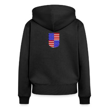 Charles Martel - Frauen Premium Bio Zip Hoodie - Schwarz - Hinten - Julia (174cm)