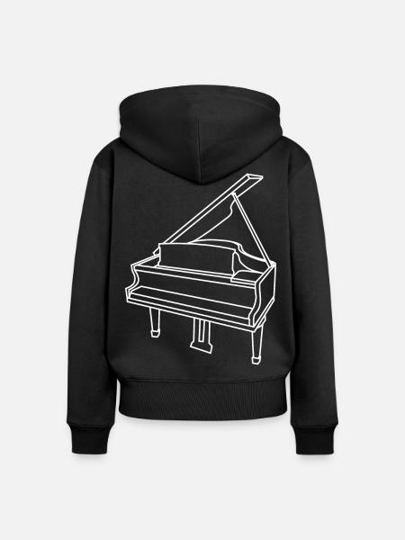 Flügel Skizze - Frauen Premium Bio Zip Hoodie - Schwarz