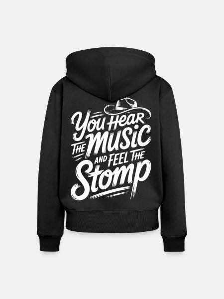 Music & Stomp - Frauen Premium Bio Zip Hoodie - Schwarz