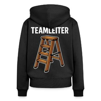 Teamleiter Leiter im Büro Chef Team Arbeit - Frauen Premium Bio Zip Hoodie - Schwarz - Hinten - Julia (174cm)