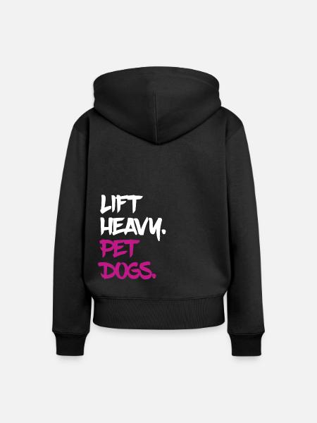 Heben Sie schwere Hunde - Frauen Premium Bio Zip Hoodie - Schwarz