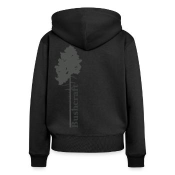 Bushcraft - Sweat à capuche zippé Premium bio Femme - noir - Dos - Julia (174cm)