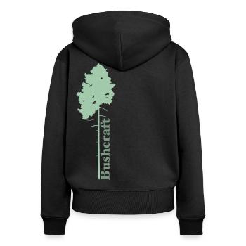 Bushcraft - Sweat à capuche zippé Premium bio Femme - noir - Dos - Julia (174cm)