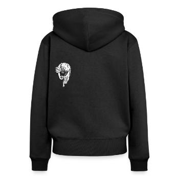 Jesus Christus - Frauen Premium Bio Zip Hoodie - Schwarz - Hinten - Julia (174cm)