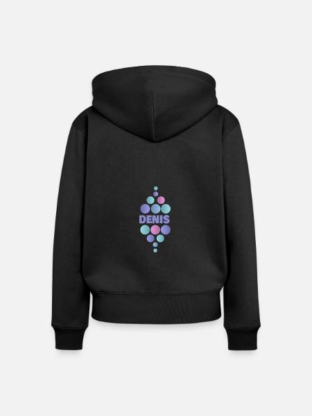 Denis als Vorname - Frauen Premium Bio Zip Hoodie - Schwarz