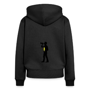 Buveur de bière - Sweat à capuche zippé Premium bio Femme - noir - Dos - Julia (174cm)