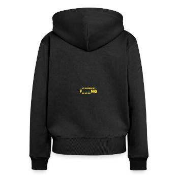 I'd Rather Be Fishing - Frauen Premium Bio Zip Hoodie - Schwarz - Hinten - Julia (174cm)