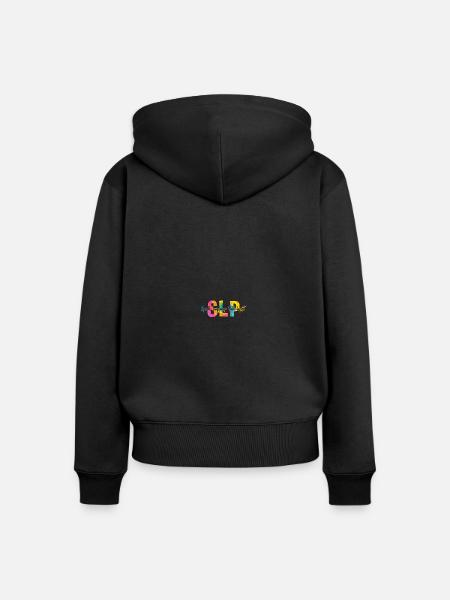 Speech Language Pathologist SLP Rainbow - Frauen Premium Bio Zip Hoodie - Schwarz