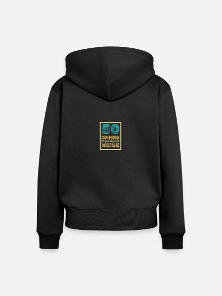 50 - Frauen Premium Bio Zip Hoodie - Schwarz