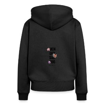 japanese style Men get sad too - Women's Premium Organic Zip Hoodie - black - Back - Julia (174cm)