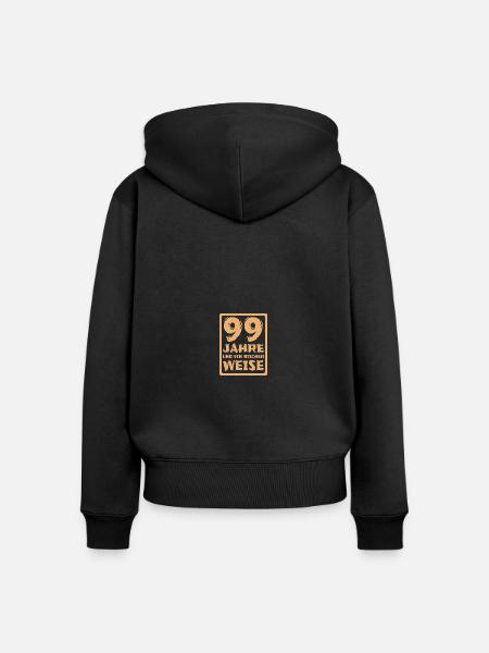 Weisheit 99 - Frauen Premium Bio Zip Hoodie - Schwarz