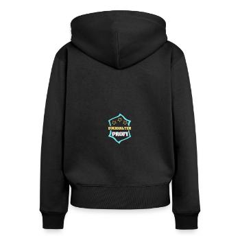Buchhalter - Frauen Premium Bio Zip Hoodie - Schwarz - Hinten - Julia (174cm)