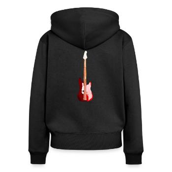 GUITARE BASSE - Sweat à capuche zippé Premium bio Femme - noir - Dos - Julia (174cm)