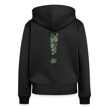 Ausrufezeichen tropische Pflanzen Dschungel - Frauen Premium Bio Zip Hoodie - Schwarz - Hinten - Julia (174cm)