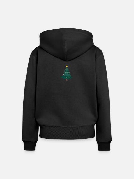 Weihnachtsbaum - Frauen Premium Bio Zip Hoodie - Schwarz
