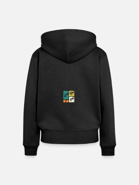 Hornist Waldhorn - Frauen Premium Bio Zip Hoodie - Schwarz