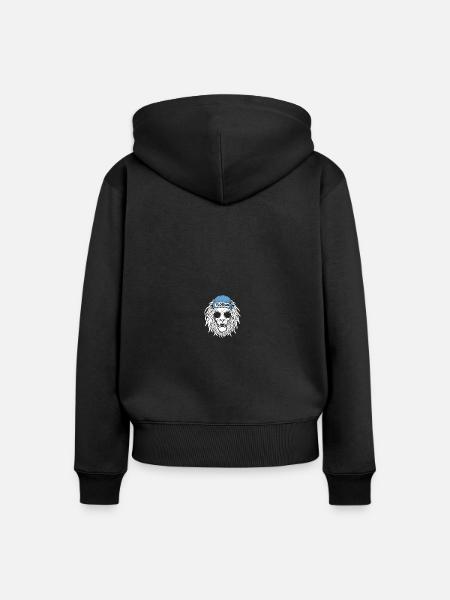 Löwe Florian - Frauen Premium Bio Zip Hoodie - Schwarz