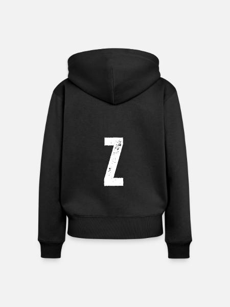 Z - Frauen Premium Bio Zip Hoodie - Schwarz