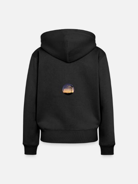 Mountains Sunset - Frauen Premium Bio Zip Hoodie - Schwarz