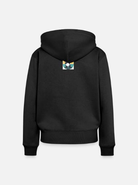 Retro-Panda - Frauen Premium Bio Zip Hoodie - Schwarz