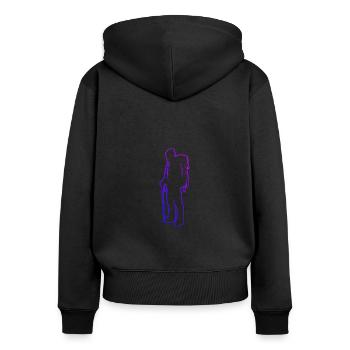 Boulder Klettern Herren Kletterer Bouldern - Frauen Premium Bio Zip Hoodie - Schwarz - Hinten - Julia (174cm)