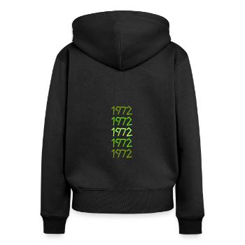 Witzig 1972 - Sweat à capuche zippé Premium bio Femme - noir - Dos - Julia (174cm)