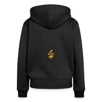 Travail social - Sweat à capuche zippé Premium bio Femme - noir - Dos - Julia (174cm)