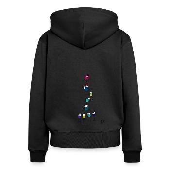 Crazy Birds - Women's Premium Organic Zip Hoodie - black - Back - Julia (174cm)