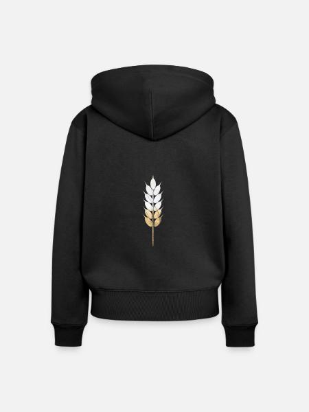 Weizen - Frauen Premium Bio Zip Hoodie - Schwarz