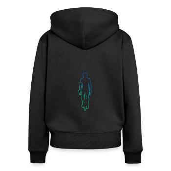 Cyclisme Vélo Cyclisme VTT Homme - Sweat à capuche zippé Premium bio Femme - noir - Dos - Julia (174cm)