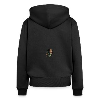 Dripping Monstera Leaves - by variegated.mind - Frauen Premium Bio Zip Hoodie - Schwarz - Hinten - Julia (174cm)