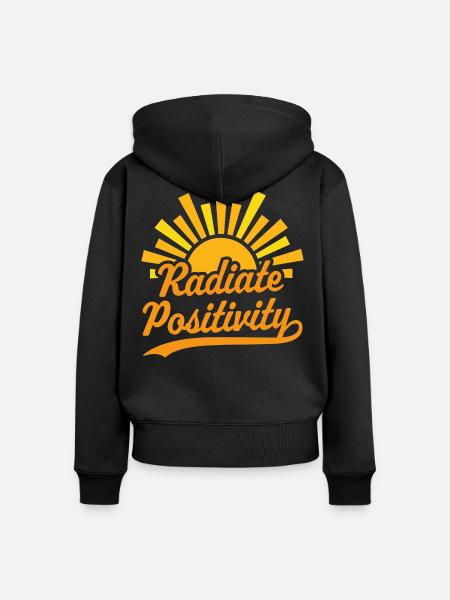 Strahlen Sie Positivität aus - Frauen Premium Bio Zip Hoodie - Schwarz