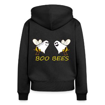Boo Bees Halloween Ghosts Bees - Women's Premium Organic Zip Hoodie - black - Back - Julia (174cm)