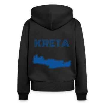 Crete - Women's Premium Organic Zip Hoodie - black - Back - Julia (174cm)