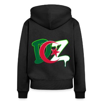 DZ Algérie - Sweat à capuche zippé Premium bio Femme - noir - Dos - Julia (174cm)