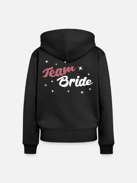 Team Bride - Frauen Premium Bio Zip Hoodie - Schwarz